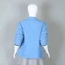 Mùa thu Thời trang mới Retro Joker Màu trơn Ve áo dài tay Áo len ngắn Áo khoác nữ 1106-Blue - Áo khoác ngắn