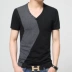 2018 người đàn ông mới của ngắn tay t-shirt cộng với chất béo kích thước lớn nam T-Shirt triều mùa hè nam Hàn Quốc phiên bản của tự trồng bông nửa tay áo V-cổ áo thể thao Cực lớn