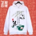 Áo len trùm đầu 2018 Li Zhang Chen Baijia họ Trung Quốc vẽ mực dài tay văn bản nam và nữ những người yêu thích quần áo tự làm áo sơ mi mua áo hoodie Áo len