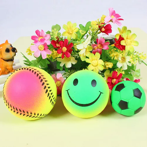 Классический резиновый прыгучий мяч, сферическая флуоресцентная резиновая маленькая игрушка, домашний питомец