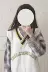Sicily chick ~ mùa thu nữ đại học Nhật Bản gió lỏng thư thêu tương phản màu v-cổ áo khoác dệt kim áo ghi lê len Áo len cổ chữ V