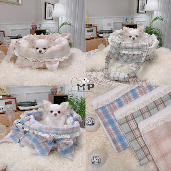 "Паометром памяти" покупать в южной корее домашнее животное собаки и кошки милый свежий плед кружева портативный плечо сумка