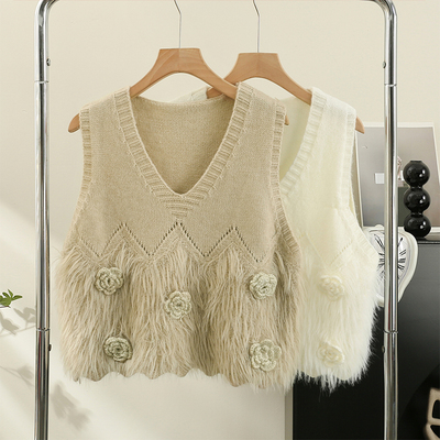 taobao agent Velvet knitted demi-season vest, sweater, tank top, jacket, western style