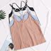 Sọc yếm nữ 2018 mùa hè Han Fan new nhỏ tươi v-cổ backless chữ thập thời trang hoang dã top áo len sát nách Áo ba lỗ