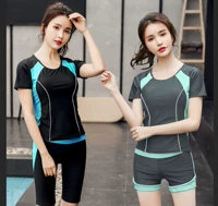 Đồ bơi chuyên nghiệp nữ chia tay quần boxer ngắn tay 5 điểm quần mỏng phù hợp với kích thước lớn thể thao đồ bơi mẹ bơi đồ bơi 2 mảnh cho bé gái