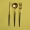 Bộ đồ ăn EOP Bắc Âu vàng đen Bộ đồ ăn phương Tây đặt cây ngưu bàng chính bốn miếng dao và nĩa tráng miệng đũa đũa trong nhà - Đồ ăn tối