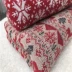 Sachiko bông tuyết nhà trên vải len dệt kim màu đỏ phim hoạt hình mùa thu và mùa đông áo len vải váy 9,9 mét - Vải vải tự làm Vải vải tự làm