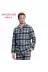 Tình yêu mới Ông mùa thu và mùa đông đích thực dệt vải kẻ sọc dày đồ ngủ nam áo nhà NS41B201 - Pyjama