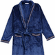 Mùa thu đông mùa đông dày nam san hô nhung dài tay đồ ngủ flannel ấm dài đoạn áo choàng mùa đông đơn giản áo choàng ngủ nam Night Robe