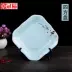 DIY Guanfu Sức Khỏe Underglaze Màu Gốm Dao Kéo Đặt Tấm Món Ăn Muỗng Cá Tấm Tốt Lành Trắng Mận Miễn Phí Phù Hợp Với Đồ ăn tối