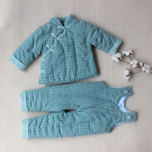 Детская хлопковая хваталка ручной работы, куртка, осенний демисезонный комплект для новорожденных, тонкие детские штаны подходит для мужчин и женщин, пуховик