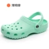 Phim hoạt hình mùa hè màu trắng Crocs nữ Baotou dép y tá bệnh viện dép phẳng chống trượt 41 cỡ lớn 42 cỡ dép lê nữ đẹp dép quai hậu cho bé gái 