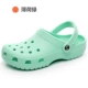 Phim hoạt hình mùa hè màu trắng Crocs nữ Baotou dép y tá bệnh viện dép phẳng chống trượt 41 cỡ lớn 42 cỡ dép lê nữ đẹp dép quai hậu cho bé gái