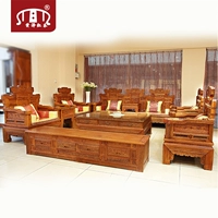 Nội thất gỗ gụ Huang Ze Dongyang Sofa gỗ hồng mộc Miến Điện Bộ bàn ghế phòng khách Rosewood Taihe bộ 11 - Bộ đồ nội thất bàn ghế thông minh