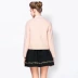 [Cửa hàng giảm giá chính thức] Ou Yuer mùa đông vá hoa len màu hồng ngắn áo len lông thủy triều Áo khoác ngắn