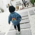 2018 phiên bản Hàn Quốc của trẻ em mới áo khoác denim mùa thu cotton thêu áo bé trai và bé gái mẹ và con gái gia đình và trẻ em áo gia đình Trang phục dành cho cha mẹ và con