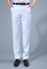 男士商务职业装白色西裤 无褶休闲西裤 修身型薄款西服长裤3168-8