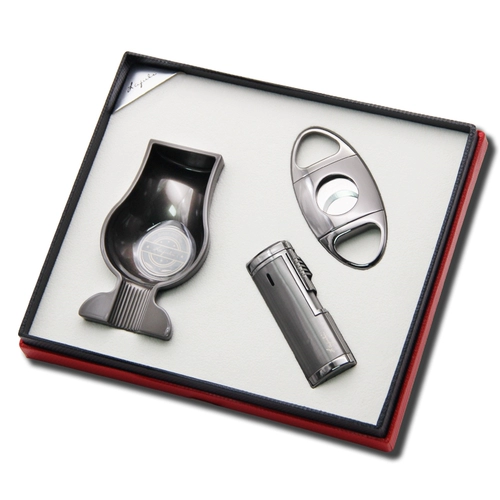 Комплект, пепельница, ветрозащитная зажигалка, 3 предмета, подарок на день рождения