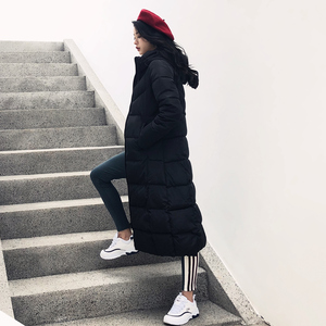 Chống mùa Hàn Quốc phiên bản của áo khoác 2018 mới xuống bông phù hợp với phụ nữ phần dài trên đầu gối áo khoác mỏng áo khoác mùa đông dày áo phao parka nữ