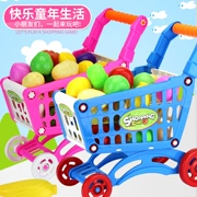 Trẻ em xe đẩy đồ chơi xe đẩy em bé chơi nhà câu đố siêu thị mini mua sắm đồ chơi nam và nữ