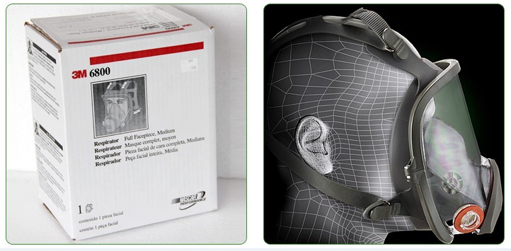 Masque à gaz en Silicone plastique - Protection respiratoire - Avec cartouche filtrante série 6000 3M ou 2000/22 - Ref 3403473 Image 7