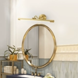 Медные ретро передние фары для зеркала, интерьерное освещение для ванной комнаты, водонепроницаемый светодиодный медный светильник, в американском стиле