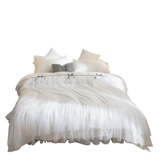 Брендовый хлопковый кружевной летний белый комплект для принцессы, пододеяльник, кружевное платье, 4 предмета