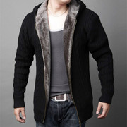 Chống mùa đặc biệt giải phóng mặt bằng mùa thu và mùa đông người đàn ông Hàn Quốc áo len dày cộng với nhung đan áo len trùm đầu áo khoác ấm áp áo len