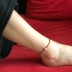 Bán buôn Hàn Quốc SpongeBob Chuỗi Màu Đỏ Vòng Chân 999 Sterling Silver Tính Khí Phụ Nữ Đơn Giản Nhật Bản và Hàn Quốc Retro Couple Dễ Thương Hoang Dã vòng đeo chân cho nữ Vòng chân