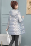 Легкая и тонкая куртка, зимняя одежда, длинный пуховик для матери с капюшоном, 2023, средней длины, большой размер