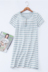 Với ngực pad nightdress miễn phí áo ngực ngắn nửa tay áo bông đồ ngủ mùa xuân sọc lỏng đoạn dài nightdress nữ mùa hè bông Đêm đầm