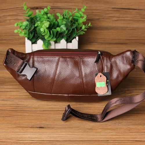 Кожаная нагрудная сумка, сумка через плечо, сумка на одно плечо для отдыха, поясная сумка, в корейском стиле, воловья кожа, из натуральной кожи