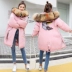 Chống mùa Hàn Quốc phiên bản của lỏng xuống bông phụ nữ lớn cổ áo lông thú phần dài dày kích thước lớn bông áo khoác mùa đông ấm áp bánh mì áo khoác