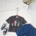 Xiaojie về nhà mùa hè mới nam và nữ thường lỏng lẻo hoạt hình áo thun ngắn tay trẻ em áo cotton áo phông thu đông bé gái đẹp Áo thun