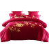 Bông 60 dài- staple bông thêu hoa bộ bốn bông giường bông Ai Cập lớn màu đỏ đám cưới bốn mảnh chăn ga gối Bộ đồ giường bốn mảnh