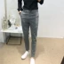 2018 mùa xuân mới Hàn Quốc phiên bản của tự trồng nam sọc quần âu chân quần thanh niên đơn giản hoang dã chín quần nam quần short jean nam Quần mỏng