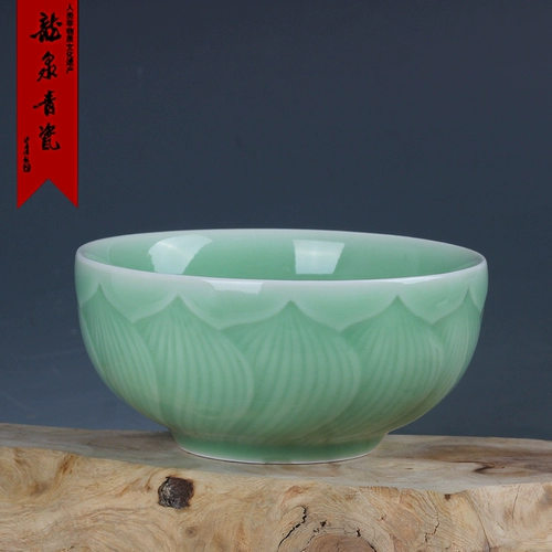 Longquan Celadon Rice Bowl Give Box Упаковка домашняя суп с лапшой дает людям простую и изысканную китайскую керамическую миску для еды