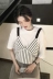 Mùa xuân và mùa hè Hàn Quốc phiên bản mới của sang trọng màu rắn vòng cổ hoang dã T + sọc khí V-cổ màu phù hợp với vest dây đeo hai mảnh thời trang công sở nữ 2020 Mùa xuân