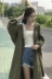 2018 mùa xuân mới Hàn Quốc phiên bản của phần dài kích thước lớn áo gió phụ nữ lỏng lẻo đơn ngực mỏng dài tay áo mỏng thủy triều Trench Coat