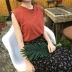 2018 mùa hè mới Hàn Quốc chữ thêu lỏng tay T-Shirt + cao eo hoang dã váy hoa phù hợp với phụ nữ
