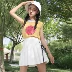 Mùa xuân và mùa hè của phụ nữ Hàn Quốc phiên bản của cô gái tươi nhỏ dây đai cao eo xếp li váy váy sinh viên váy hoang dã Một từ váy chân váy nhung tăm Váy