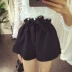 2018 mùa hè mới thời trang Hàn Quốc phiên bản của hoang dã mỏng rộng vành đàn hồi cao eo tie hoa rộng chân quần short nữ quan dui nu Quần short