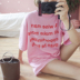 Mùa hè Hàn Quốc phiên bản của các trường đại học gió đơn giản in thư vòng cổ áo thun ngắn tay T-Shirt hồng cơ sở áo sơ mi sinh viên nữ áo phông nữ hàng hiệu Áo phông