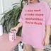 Mùa hè Hàn Quốc phiên bản của các trường đại học gió đơn giản in thư vòng cổ áo thun ngắn tay T-Shirt hồng cơ sở áo sơ mi sinh viên nữ