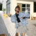 2018 Hàn Quốc phiên bản mới lỏng trở lại thế hệ BF sinh viên siêu thủy triều phần ngắn denim jacket bat tay áo khoác nữ