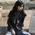 2018 Hàn Quốc Mùa Xuân Mới Dài Tay Áo Joker Locomo Ngắn PU Leather Zipper Ve Áo Khoác Nữ Sinh Viên áo khoác nữ hot trend 2021áo khoác thun nữ Áo khoác ngắn