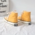 20 品 2018 Giày vải cao gót ulzzang phiên bản màu vàng Hàn Quốc của đôi giày sinh viên màu cam hoang dã siêu cháy thập niên 1970 Plimsolls