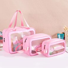 косметическая сумочка 韩版旅行大容量男女士洗漱包网红便携透明可视pu化妆手提收纳袋
