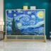 Di động đơn giản hiện đại gỗ rắn phong cách Bắc Âu màn hình chủ trang trí vách ngăn phòng khách hiên ngồi màn hình bầu trời đầy sao Van Gogh - Màn hình / Cửa sổ