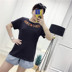 B-G213 Hoa Thêu T-Shirt Mùa Hè của Phụ Nữ Vòng Cổ Áo Thun Ngắn Tay Áo Top áo thu đông nữ form rộng Áo phông